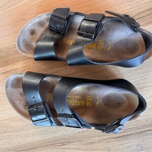 Birkenstock Black Leather Sandals